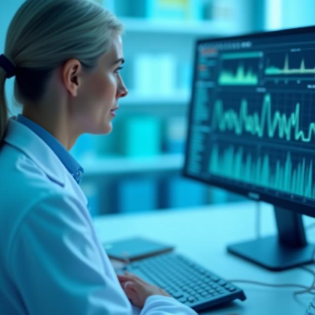 Physician reviewing remote patient monitoring dashboard