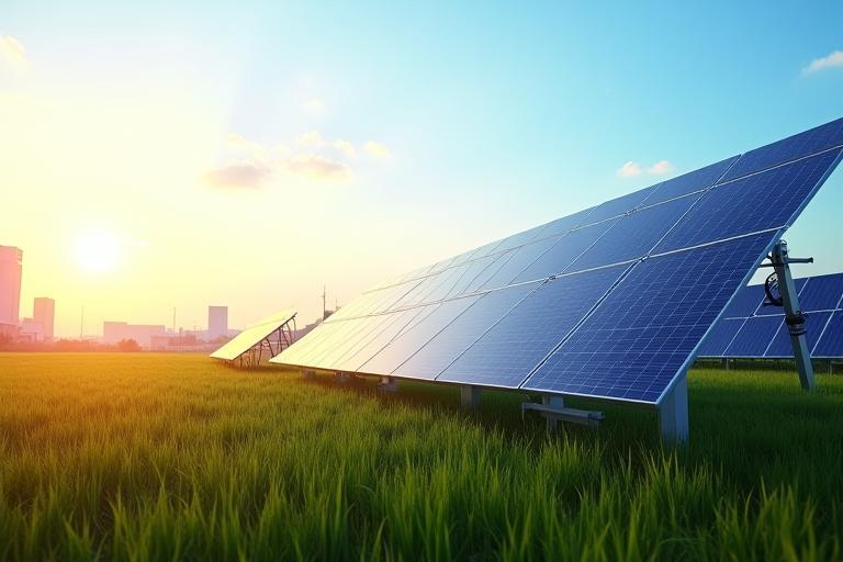 Solar panels powering data center